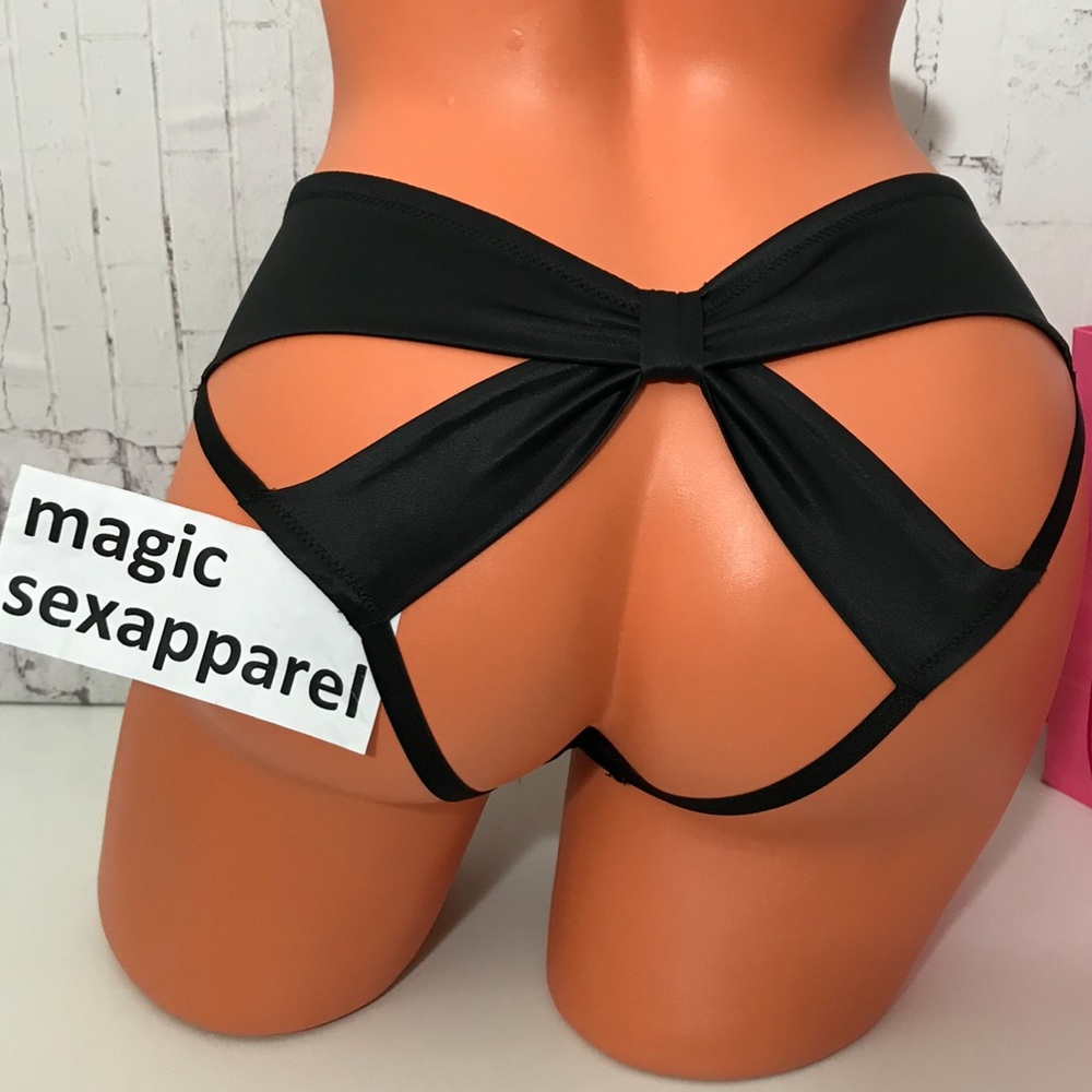 VS S L XL VERY SEXY LUXE SATIN BOW OPEN BACK PANTY